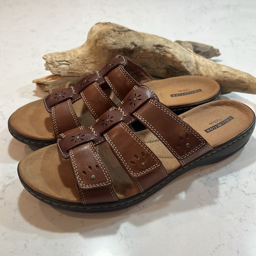Clarks Comfort Brown Valcro Slip-On Women's Size 10 - Picture 6 of 15